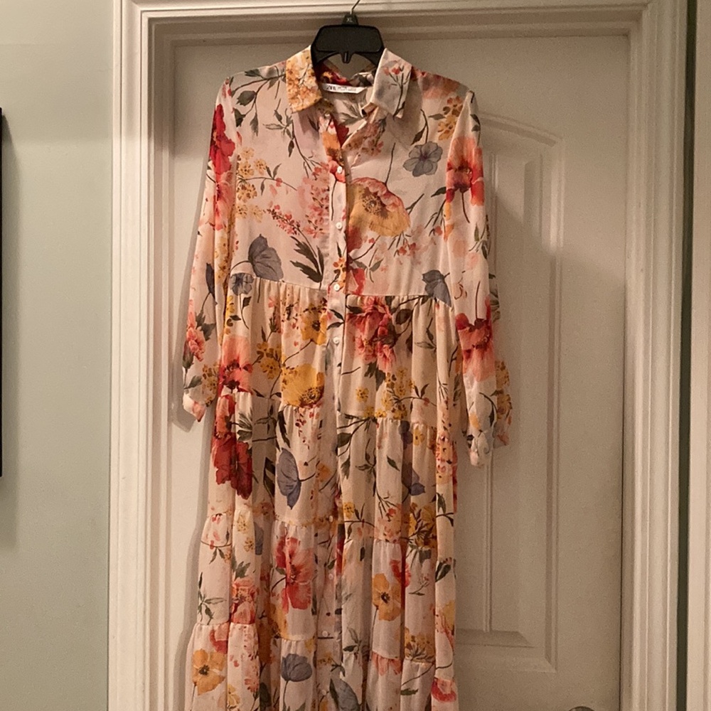 Zara floral maxi dress